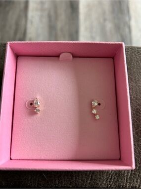 SWAROVSKI Delicate Pink Cubic Zirconia Drop Stud Earrings